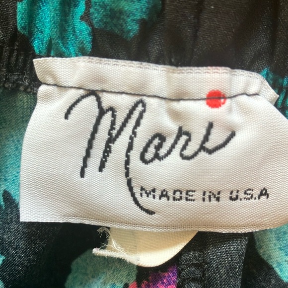 Vibrant Floral Women's Pencil Skirt - Black, Teal, Orange - Picture 2 of 3